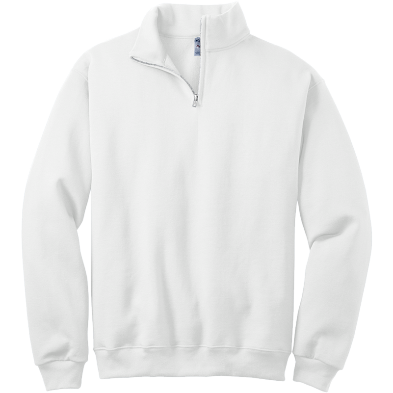 White 1/4-Zip Cadet Collar Sweatshirt