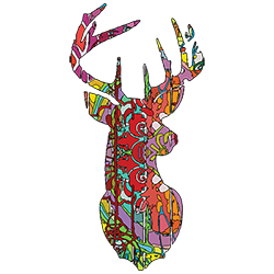 Buck/Deer Head (Colorful)