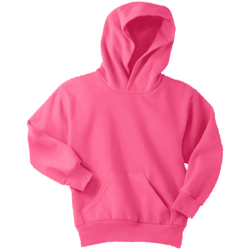 Neon Pink Youth Pullover Hooded Sweatshirt (1)