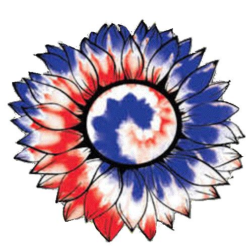 Sunflower (Red White Blue Tie Dye - Flower)