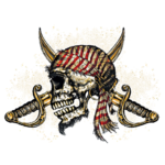 Pirate (Skull With Bandana and Swords)
