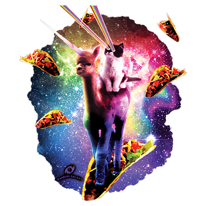 Cat (Cosmic Cat Riding Alpaca - Pizza)
