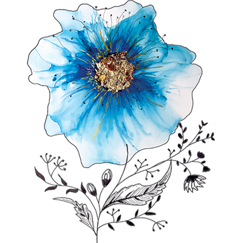Flower – Blue Metallic