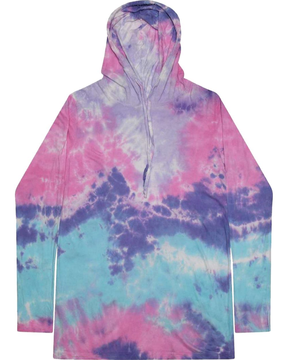 Hooded Tie Dye Cotton Candy Long Sleeve T-Shirt