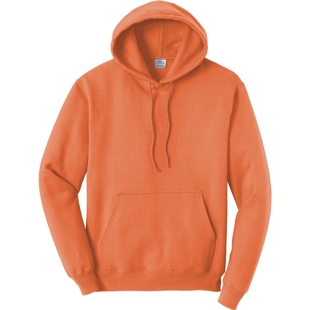 Neon Orange Pullover Hooded Sweatshirt