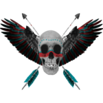 Skull (Native- Wings – Arrows)