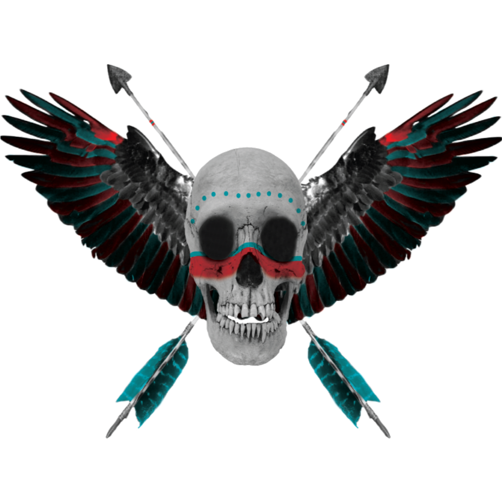 Skull (Native- Wings - Arrows)
