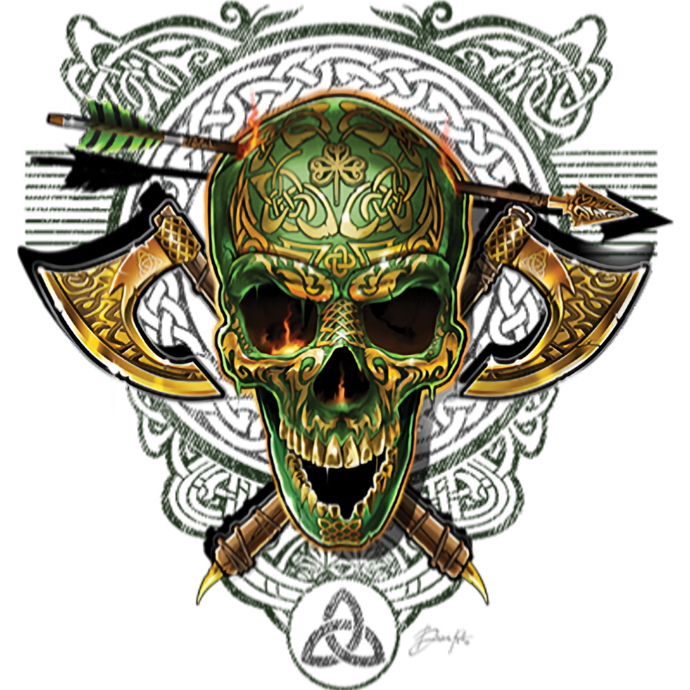 Skull (Celtic - Arrows - Axes)