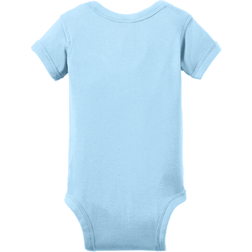 Light Blue (Infant Short Sleeve Baby Rib Bodysuit)
