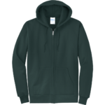 Dark Green Full-Zip Hooded Sweatshirt