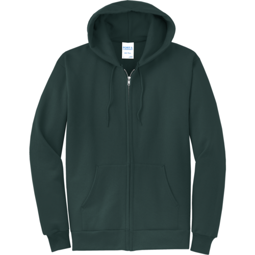 Dark Green Full-Zip Hooded Sweatshirt - Too Cool Sportswear
