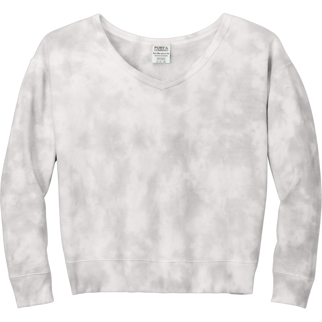 Cloud Tie-Dye V-Neck Sweatshirt (Dove Gray)