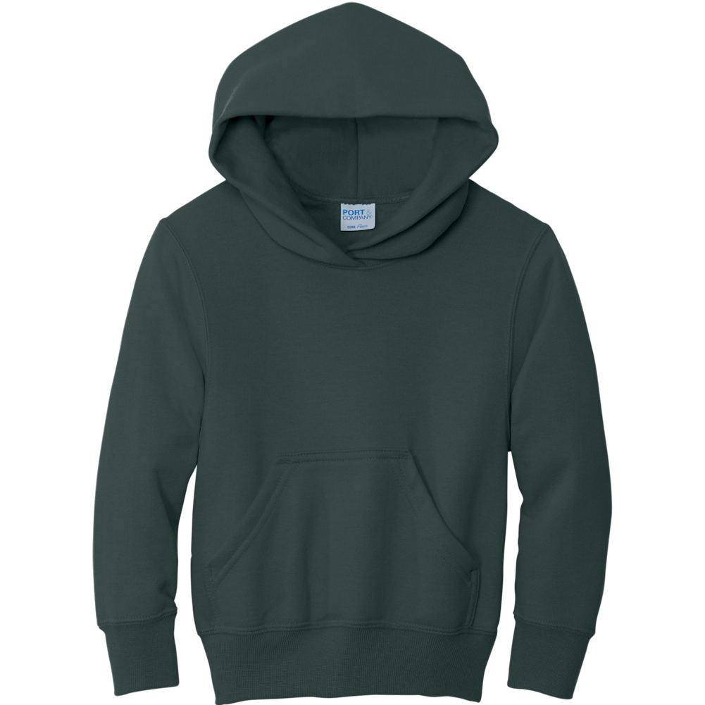 Dark Green Youth Pullover Hooded Sweatshirt