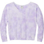 Cloud Tie-Dye V-Neck Sweatshirt (Amethyst Purple)