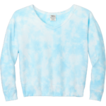 Cloud Tie-Dye V-Neck Sweatshirt (Glacier Blue)