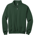 Forest Green 1/4-Zip Cadet Collar Sweatshirt