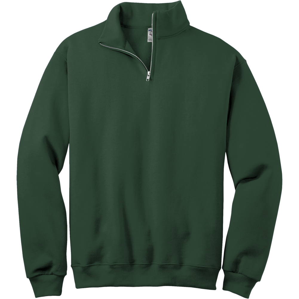 Forest Green 1/4-Zip Cadet Collar Sweatshirt