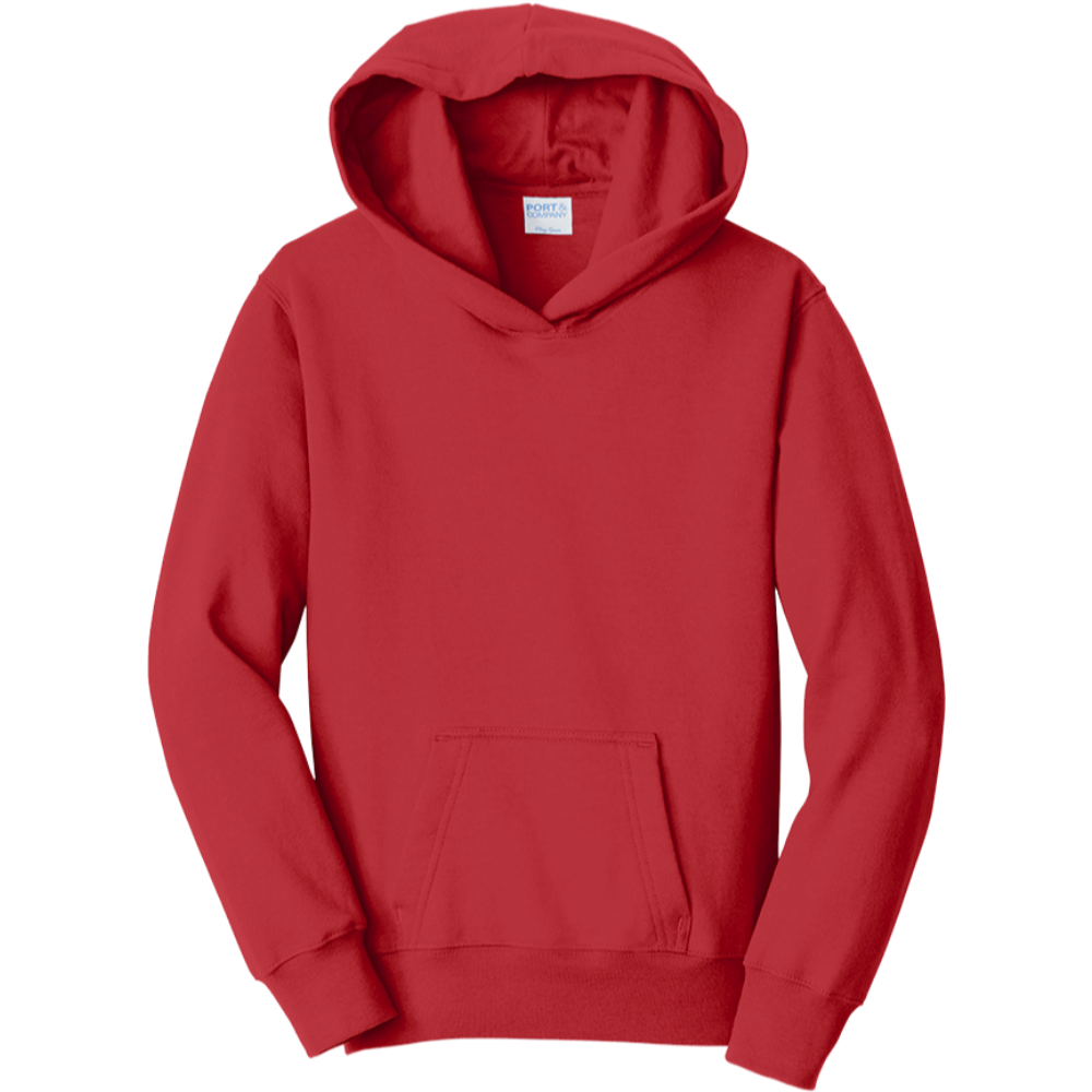 Bright Red Youth Hooded Sweatshirt (DTG)