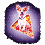 Galaxy Terrier Riding Pizza (Dog)