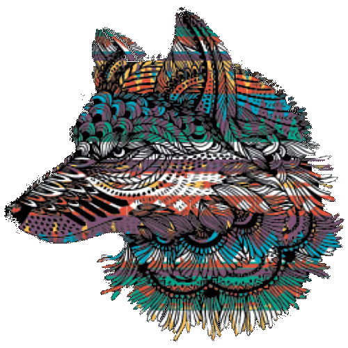 Wolf (Pencil Art/Multi Color)