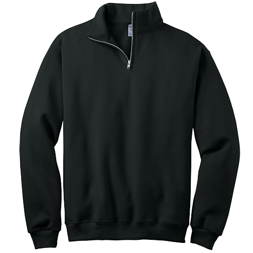 Black 1/4-Zip Cadet Collar Sweatshirt