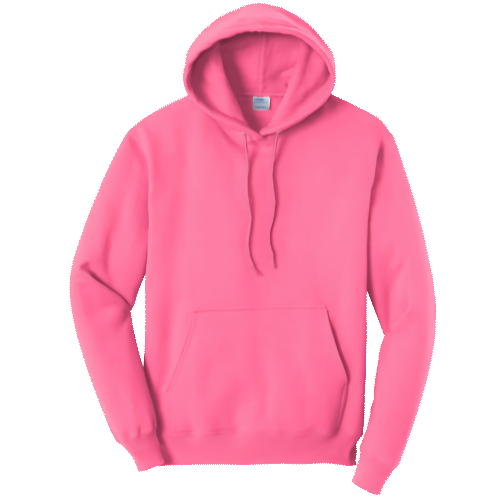 Neon Pink Pullover Hooded Sweatshirt