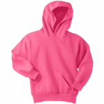 Neon Pink Youth Pullover Hooded Sweatshirt