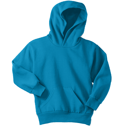 Neon Blue Youth Pullover Hooded Sweatshirt