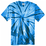 Royal Blue Spiral Adult Tie-Dye T-Shirt
