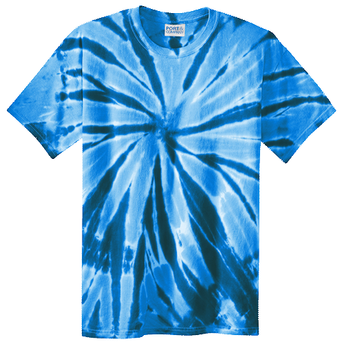 Royal Blue Spiral Adult Tie-Dye T-Shirt