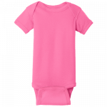 Hot Pink (Infant Short Sleeve Baby Rib Bodysuit)