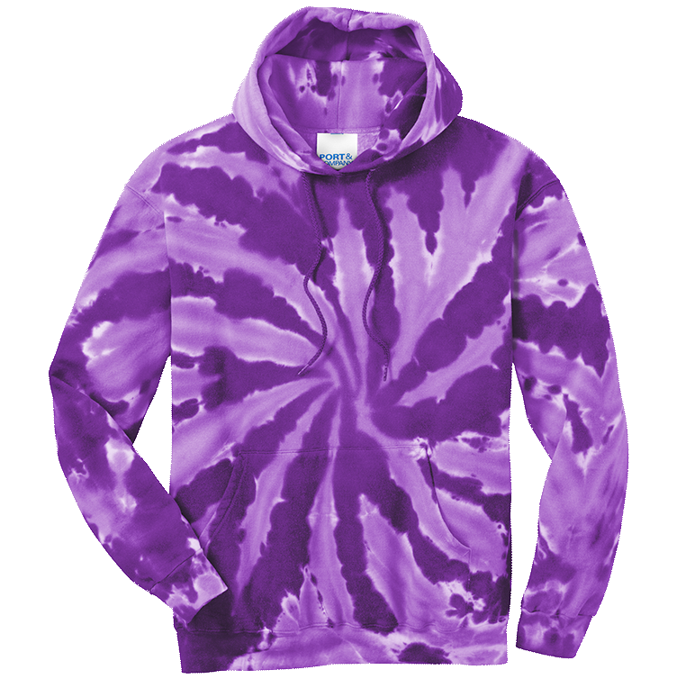 Purple Tie-Dye Pullover Hooded Sweatshirt