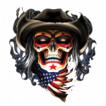 Skull (cowboy w/ flag)