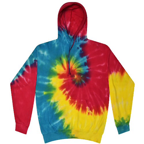 Reactive Rainbow Tie-Dye Pullover Hooded Sweatshirt