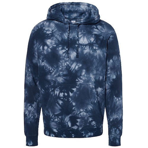 NEW Tie-Dyed (Navy Blue) Midweight Pullover Hooded Sweatshirt