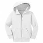 White Toddler Full-Zip Hooded Sweatshirt