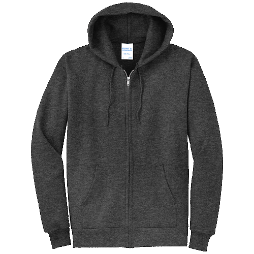 Dark Heather Gray Full-Zip Hooded Sweatshirt
