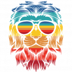 Lion With Sunglasses (Colorful)