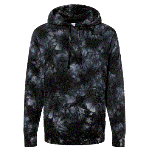 NEW Tie-Dyed (Black) Midweight Pullover Hooded Sweatshirt