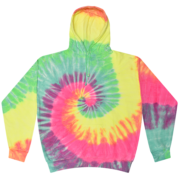 Tie Dye Minty Rainbow Youth Pullover Hooded Sweatshirt