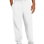 White/Elastic Sweatpant with Pockets