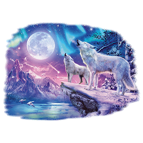 Wolves Northern Lights (Wolf)