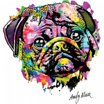 Dog Pug (Colorful)
