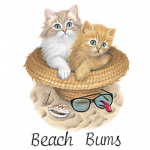Beach Bums (cats in hat)