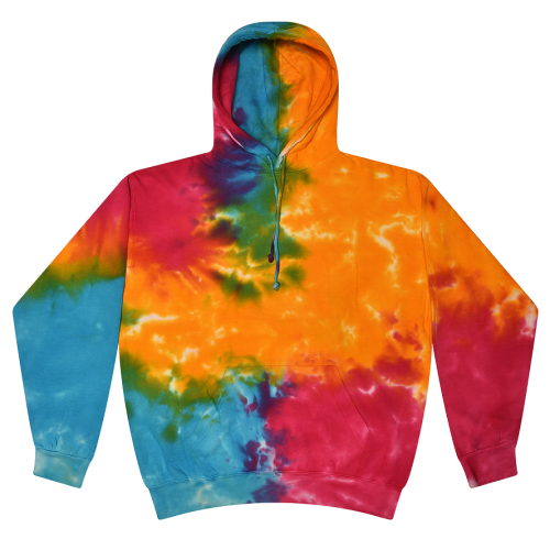 Tie Dye Multi Rainbow Youth Pullover Hooded Sweatshirt