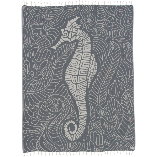 Sand Cloud Towel (Seahorse Swirl Navy)