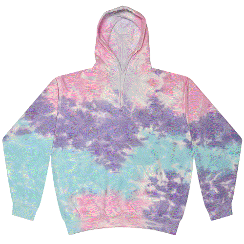 Tie Dye Cotton Candy Youth Pullover Hooded Sweatshirt